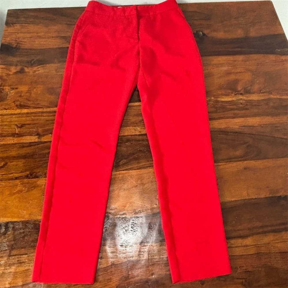 Diane Von Furstenberg Women's Red Dress Pants Size 0‎ Straight Leg